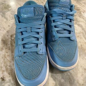Nike Textured Air Force 1 Blue Athletic Shoes